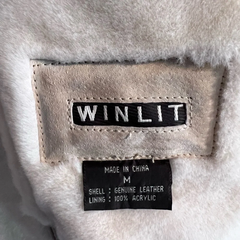 Vintage Winlit Women’s Tan Genuine Leather Faux Fur Jacket - Picture 4 of 8